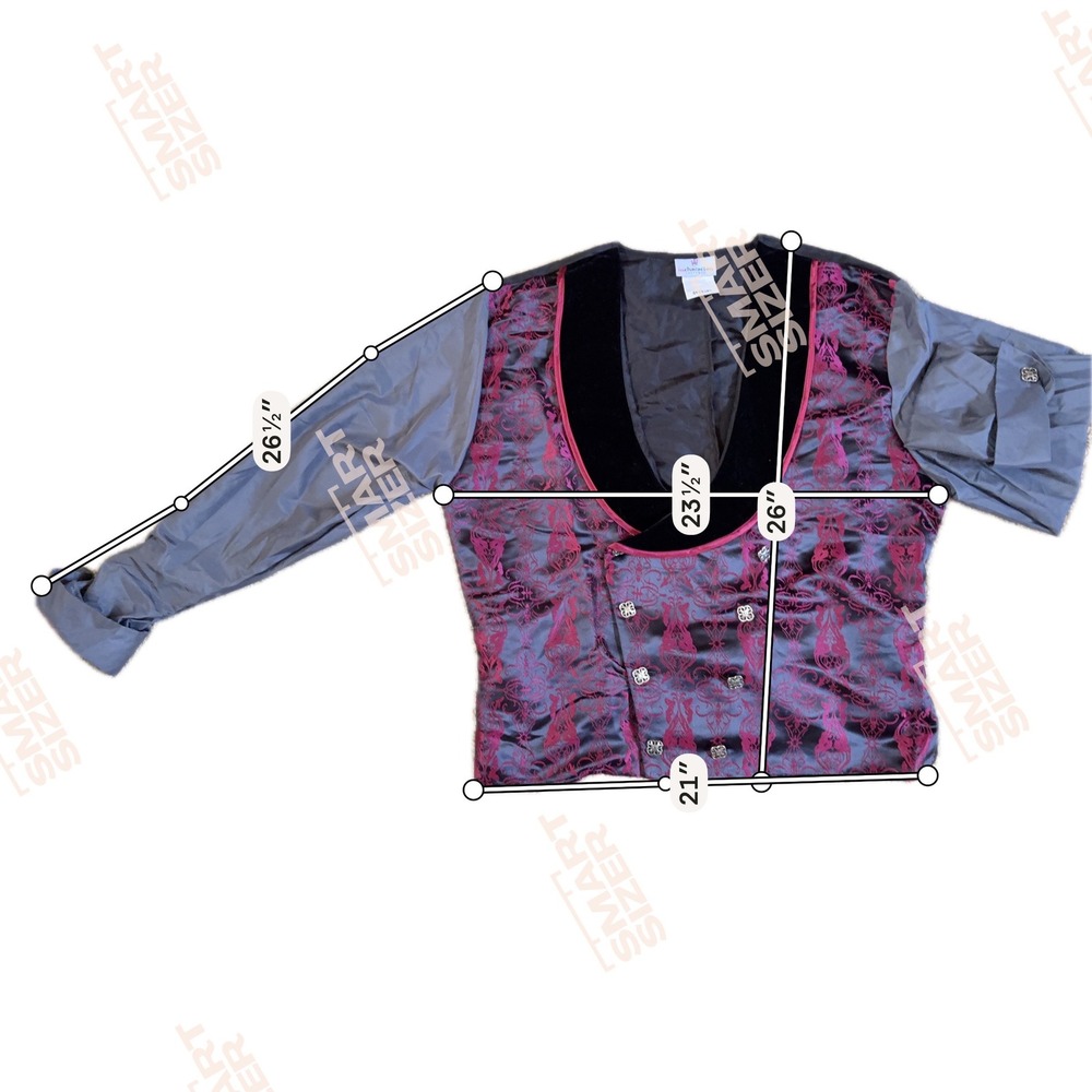 InCharacter Costumes Vampire Cape and Vest Set Black Burgundy Damask Mens XL - Picture 4 of 11